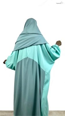 Set Majdouline Vert d'Eau x Maxi Khimar Classique Vert d'Eau by Oummi Abi Moi