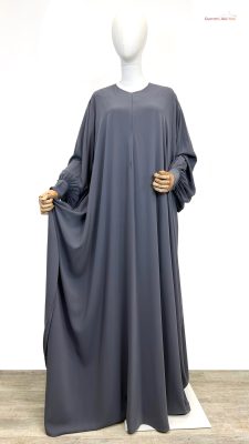Abaya Bubble WhoolPeach Premium Gris Mauve by Oummi Abi Moi