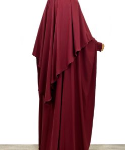 Maxi Khimar 140 cm WhoolPeach Premium Bordeaux x Abaya Saoudienne WhoolPeach Premium Bordeaux by Oummi Abi Moi