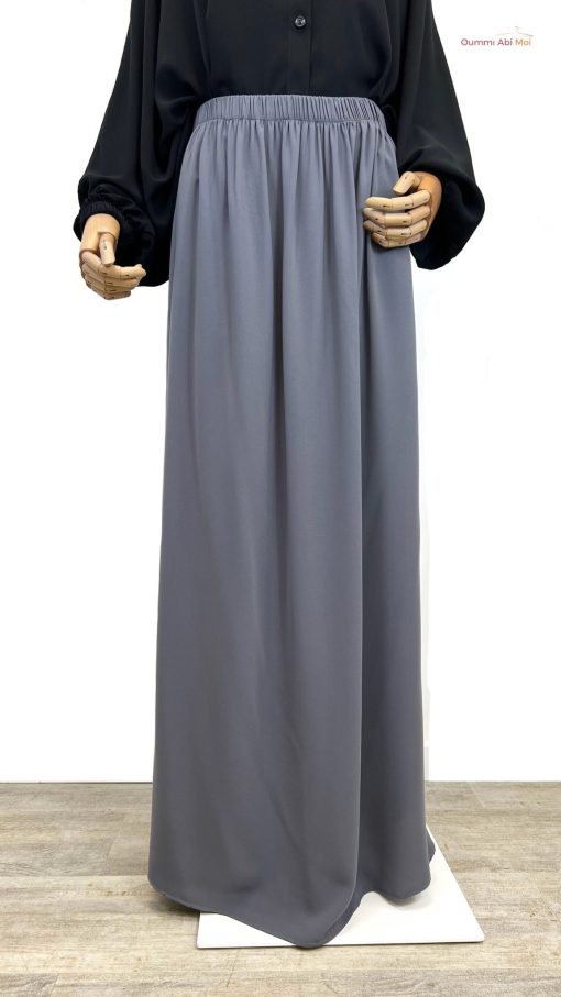 Jupe Longue WhoolPeach Premium Gris Mauve x Chemise Anisley Noir by Oummi Abi Moi