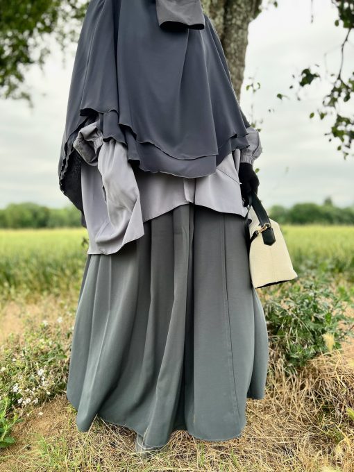 Jupe Portefeuille Whool Peach Gris Foncé by Oummi Abi Moi