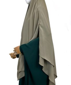 Khimar Wijden Mousseline Olive x Abaya Saoudienne WhoolPeach Premium Vert Intense by Oummi Abi Moi