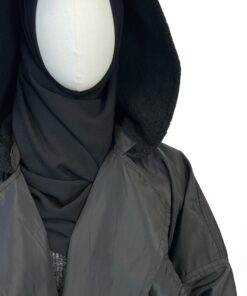 Trench Coat Imperméable Moumoute Noir by Oummi Abi Moi Zoom Capuche