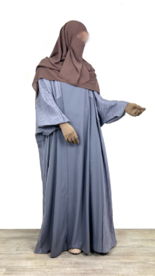 Set Majdouline Gris Lilas Tenue Aid by Oummi Abi Moi