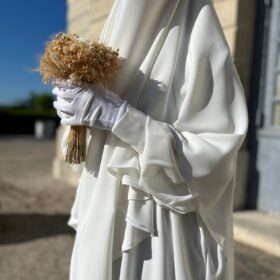 Abaya Manches Bouffantes Blanc Mariage Oummi Abi Moi