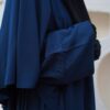 Abaya Rayaana Whool Peach Premium by Oummi Abi Moi Bleu Nuit Manche