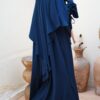 Abaya Rayaana Whool Peach Premium by Oummi Abi Moi Bleu Nuit Profil