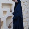 Abaya Rayaana Whool Peach Premium by Oummi Abi Moi Bleu Nuit Profil 2