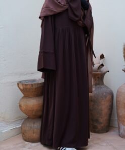 Abaya Rayaana Whool Peach Premium by Oummi Abi Moi Chocolat