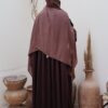 Abaya Rayaana Whool Peach Premium by Oummi Abi Moi Chocolat Dos