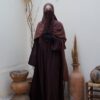 Abaya Rayaana Whool Peach Premium by Oummi Abi Moi Chocolat Entier