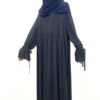 Abaya Rayaana Whool Peach Premium by Oummi Abi Moi Gris Foncé