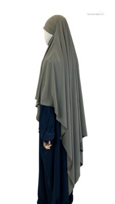 Khimar Double WhoolPeach Premium Olive by Oummi Abi