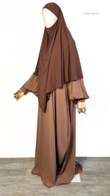 Maxi Khimar 140 WhoolPeach Premium Moka X Abaya Bubble WhoolPeach Premium Camel by Oummi Abi