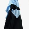 Abaya Manches Bouffantes Whool Peach Premium Noir